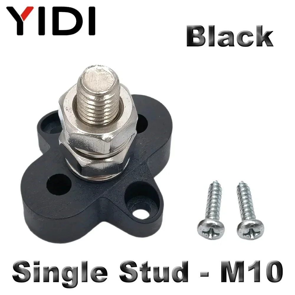 M6 M8 M10 Junction Terminal Block Stud Bus Bar Heavy Duty Batterij Stroomverdeling DC 48V Busbar Rood/zwart Automotive RV Boot: Goud