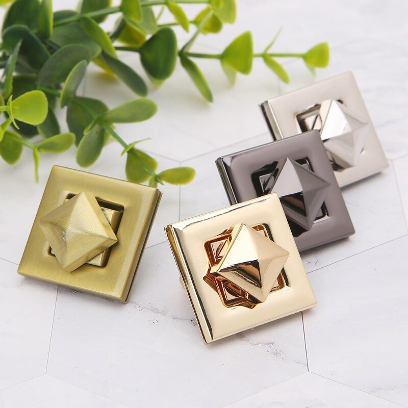 Cierre de forma cuadrada en 4 colores, bloqueo de giro, cerraduras giratorias para DIY, bolsa de mensajero, Hardware, , 1 pieza, accesorios para bolsas de equipaje