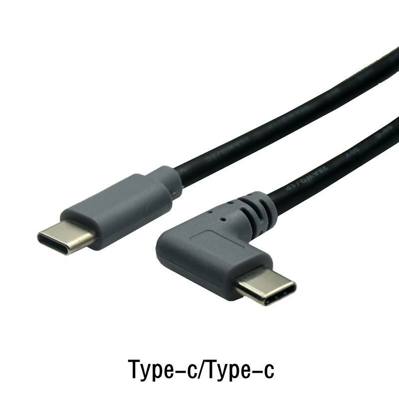 Micro Mini USB Cable 5Pin Male to Male Right Angled 90 degree USB 3.1 Type C OTG Data Adapter Converter Charging Cable 25cm 0.5m: C-C Right / 1m