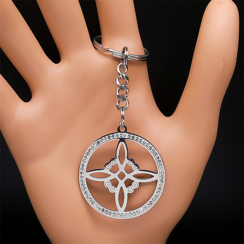 Afawa wicca hekseknude halskæde til kvinder/mænd rustfrit stål krystal hekseri amulet halskæde smykker halsbånd nudo de la bruja: Ren guldfarve