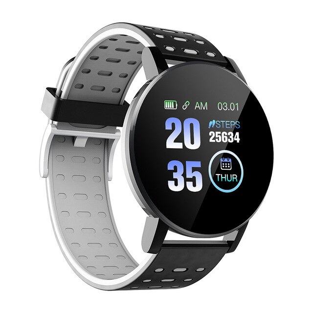 ID119 Smart Horloge Waterdicht Hartslag Slaap Monitor Mannen Fitness Horloge Gps Sport Tracker Horloges Voor Android Ios: BlackGrey