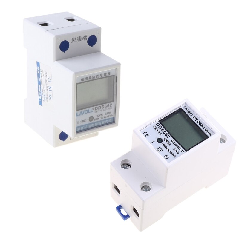 Display digitale LCD misuratore di consumo di energia monofase contatore di energia Watt wattmetro kWh 230V ca 50Hz guida Din