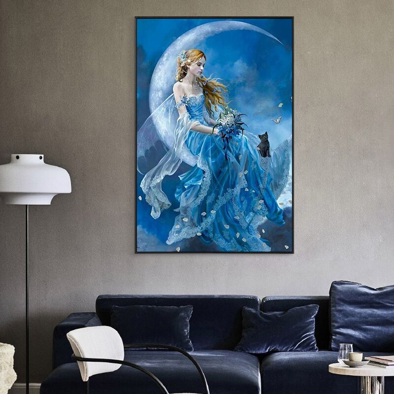 painting by numbers art paint by number Fantasy beautiful wisdom moon goddess home corridor decorative painting