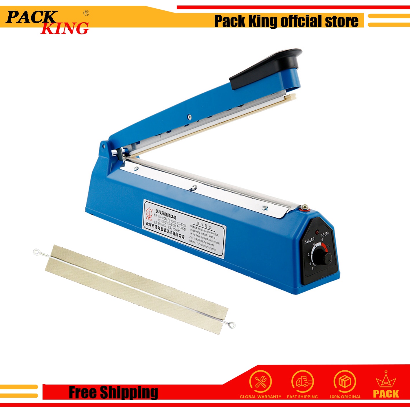 Impulse Sealer Heat Sealing Machine 200mm/300mm Kitchen Food Sealer Vacuum Bag Sealer Plastic Bag Packing Tools