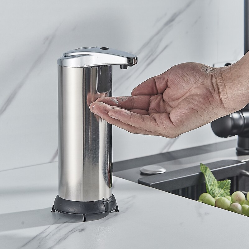 Smart Sensor Liquid Soap Dispenser Stainless Steel Automatic Liquid Soap Dispenser Induction Dispenser Home Kitchen Bathroom: A