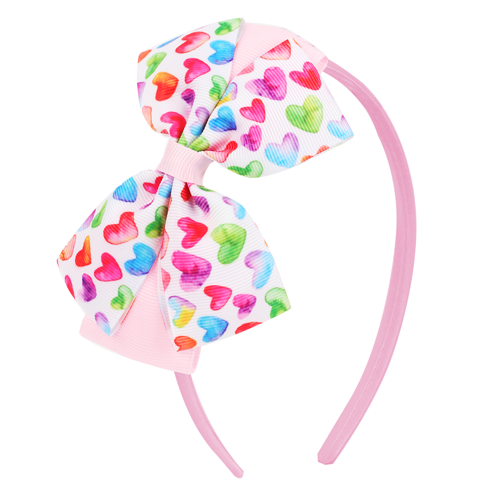 Kids Red Heart Print Hairband Children Party Hair Bands Girls Headband Decorations Ties for Valentines Day Hair Accessories: 4