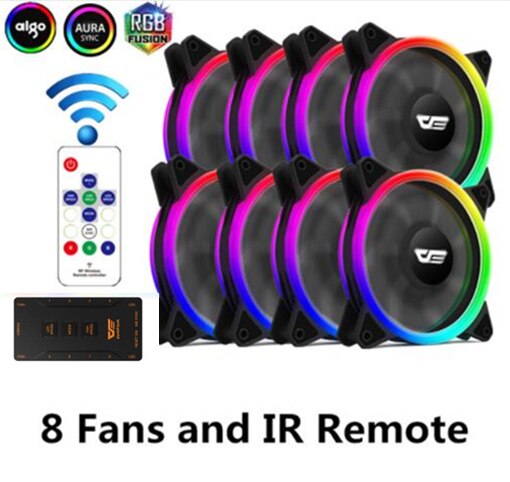 Aigo DR12 PRO Computer PC Case Fan RGB Adjust LED Fan Speed 120mm Quiet Remote AURA SYNC Computer Cooler Cooling RGB Case Fans