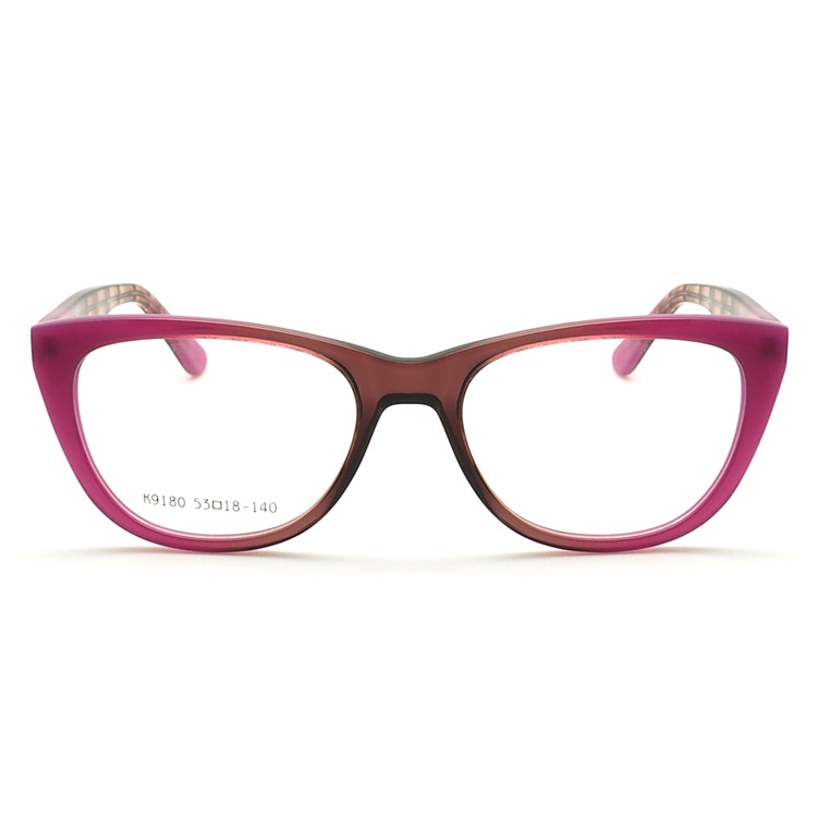 Women Hand Made Acetate Eyeglass Frames for Women Cateye Two-Toned Glasses Frames Light Spectacles Pink Blue Green