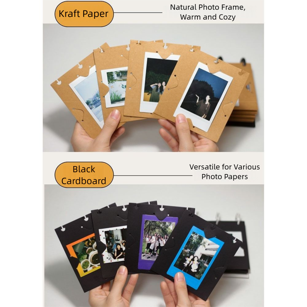 Horizontal/Vertical Display Flip Photo Album Holds 20-40 Photos Self Standing Desktop Photo Frame Double Sided Display
