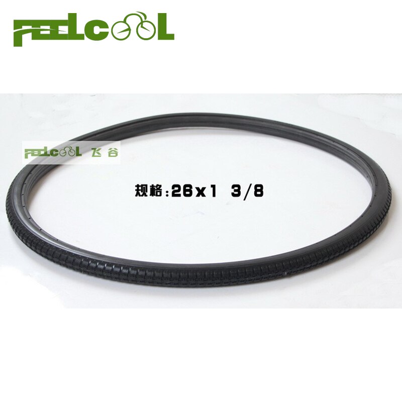 Black 26*1 3/8 Solid Fixed Gear Road Bike Tire Bicycle Cycling Tubeless Tyre