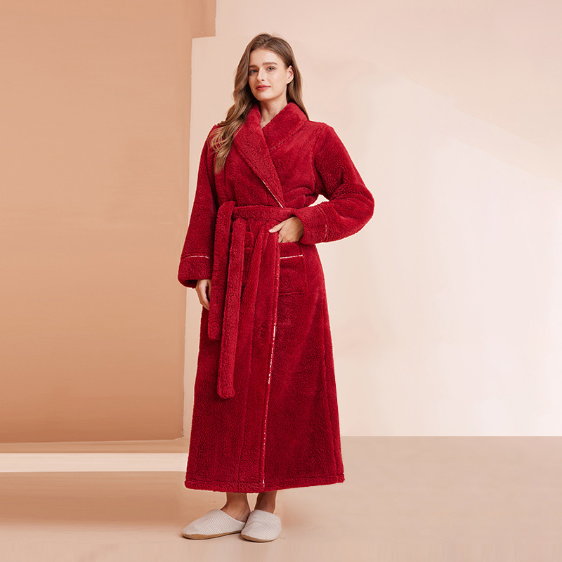 Vrouwelijke Herfst en Winter Warm Lange Flanel Dikke Paar Bad Badjassen Mannen Vrouwen Pyjama Douche Gewaad Badhanddoeken Voor Volwassenen: M / 27 #