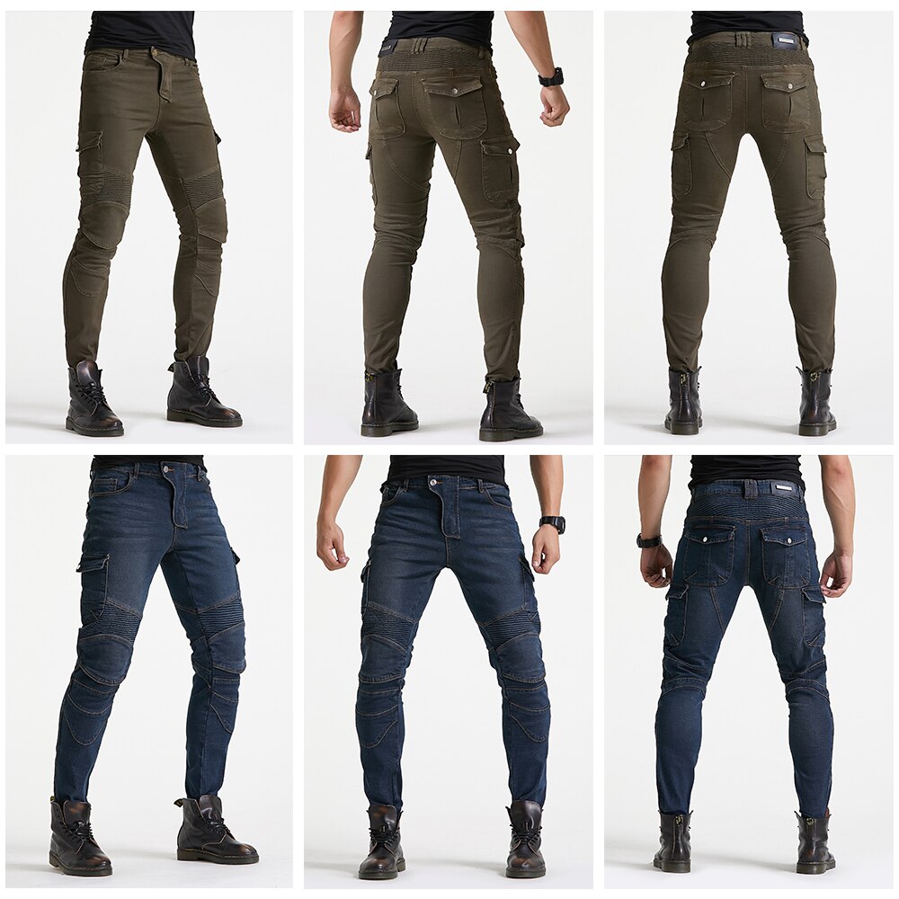 EISEN JIA'S Männer Motorrad Hosen Motocross Motorrad Reiten Mit Spannweite + Knie Pads Schutz Getriebe Moto Jeans Hosen
