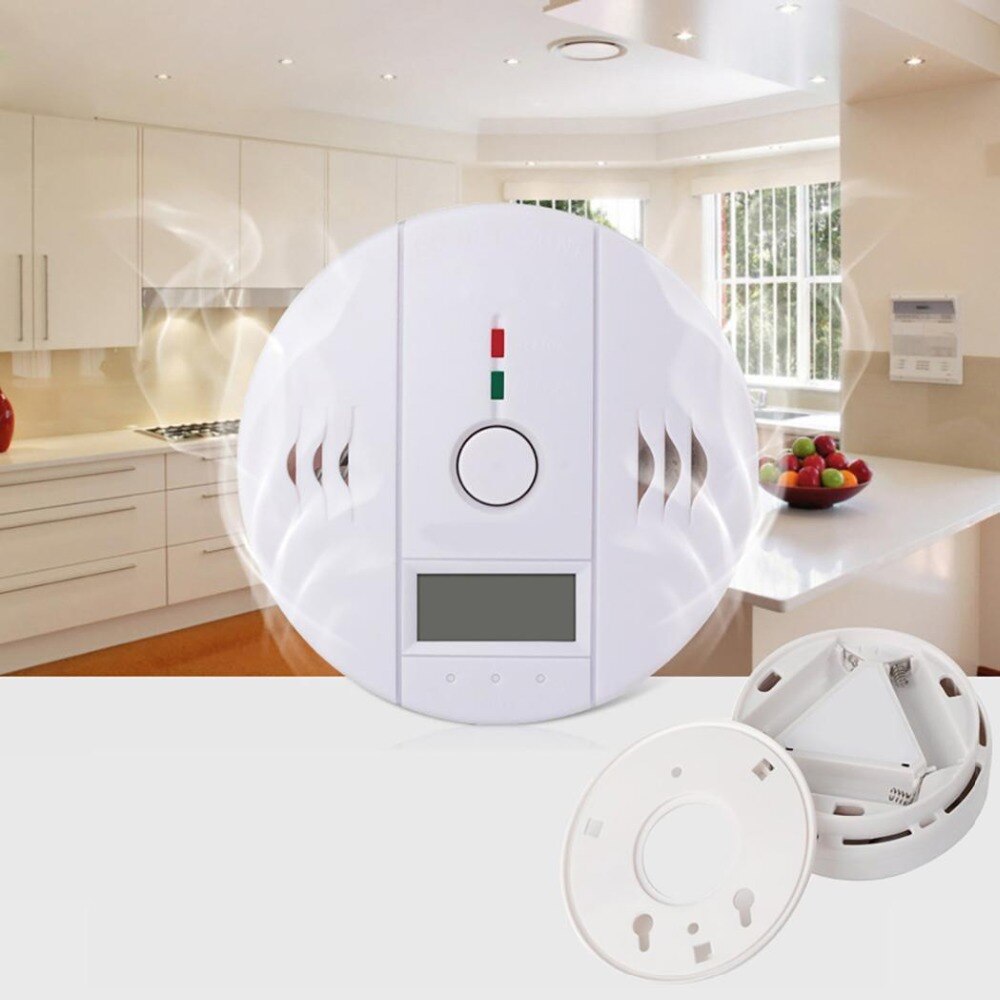 CO Gas Sensor Detector Carbon Monoxide Poisoning Alarm Detector LCD Photoelectric Independent 85dB Warning High Sensitive