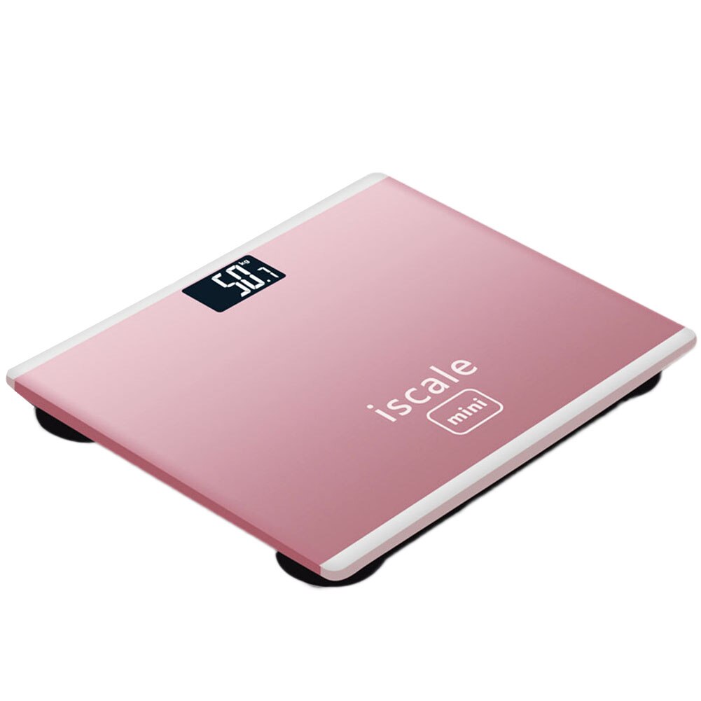 Verre électronique intelligent précis de 180kg | Affichage LCD à la maison, échelle du corps de la salle de bains: Rose Gold