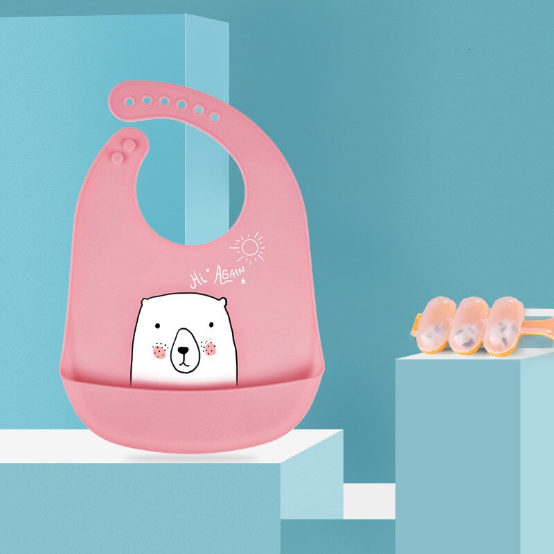 Waterdichte Baby Siliconen Slabbetjes Burp Doeken Peuter Kids Verstelbare Voeden Schort