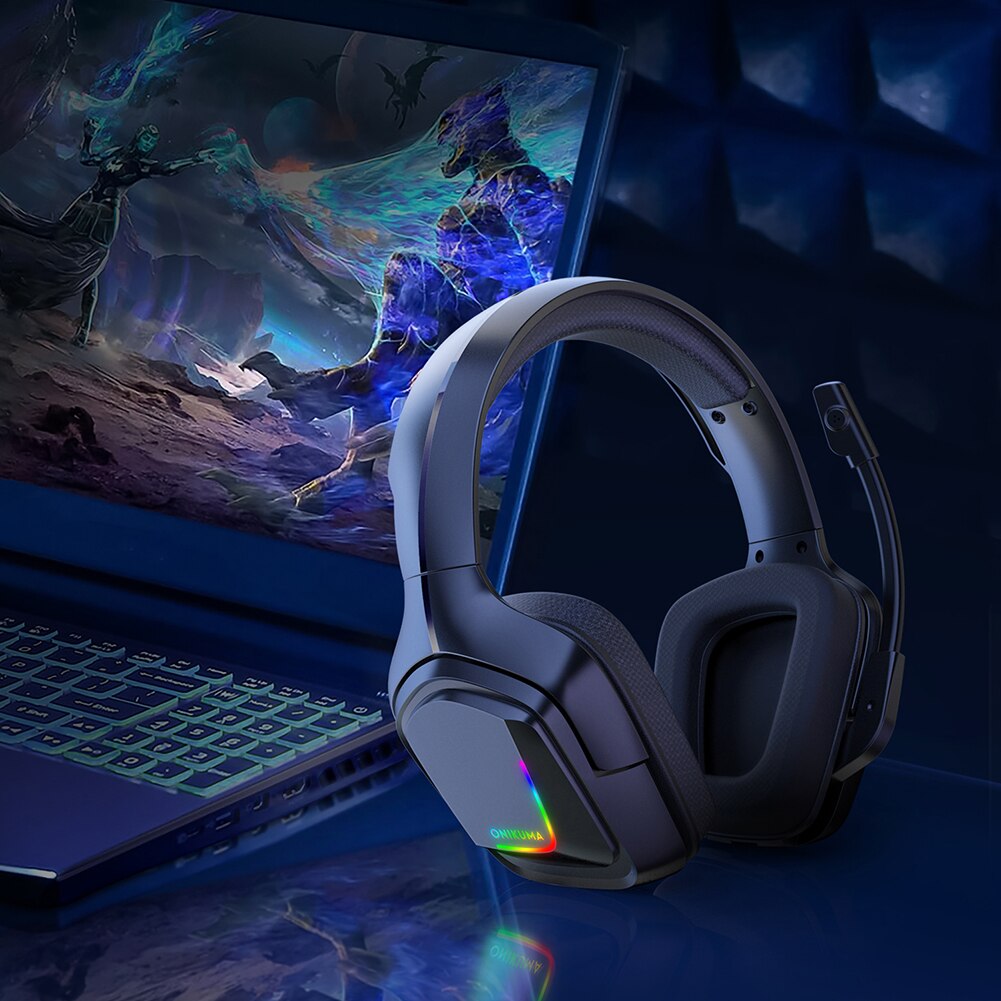 Onikuma K20 3.5Mm Bedrade Hoofdtelefoon Voor Computer Tabletten Smartphone Rgb Backlight Gaming Headset Met Microfoon