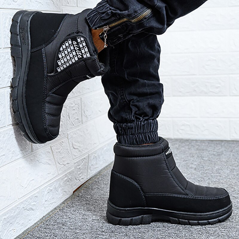 Men Boots Lightweight Winter Shoes For Men Snow Boots Waterproof Winter Footwear Non-slip Ankle Winter Boots rubber shoe sole