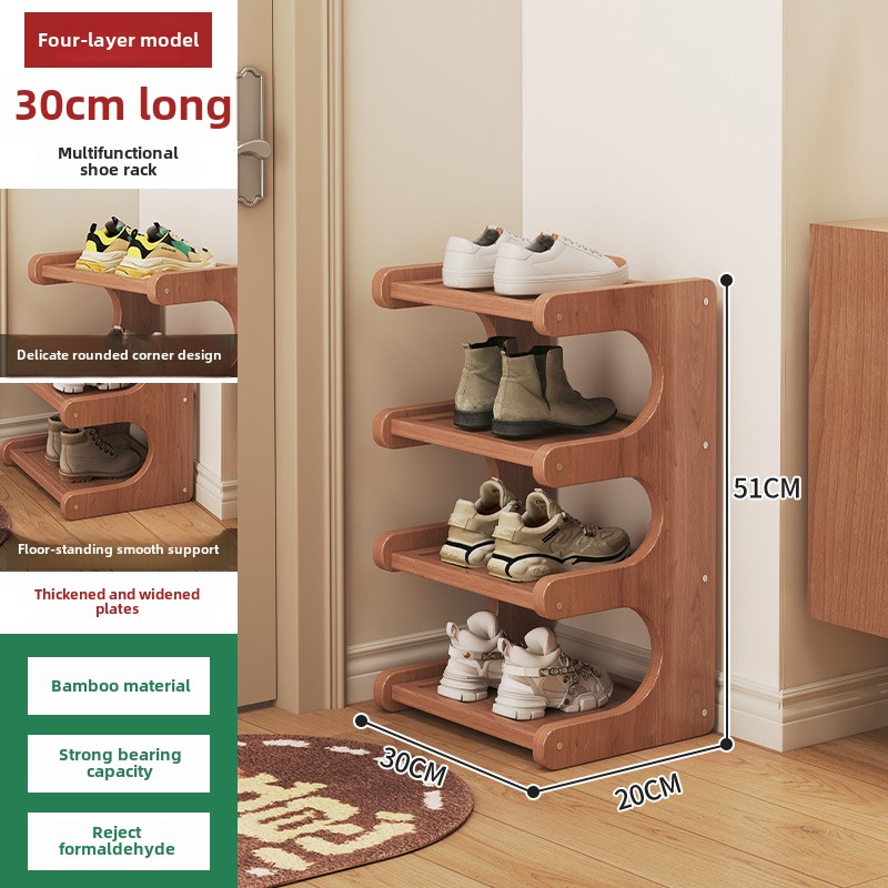 Zapatero, esquina del dormitorio en casa, estilo pequeño y estrecho, estante de almacenamiento multicapa, puerta de entrada, zapatero de alquiler: Verde