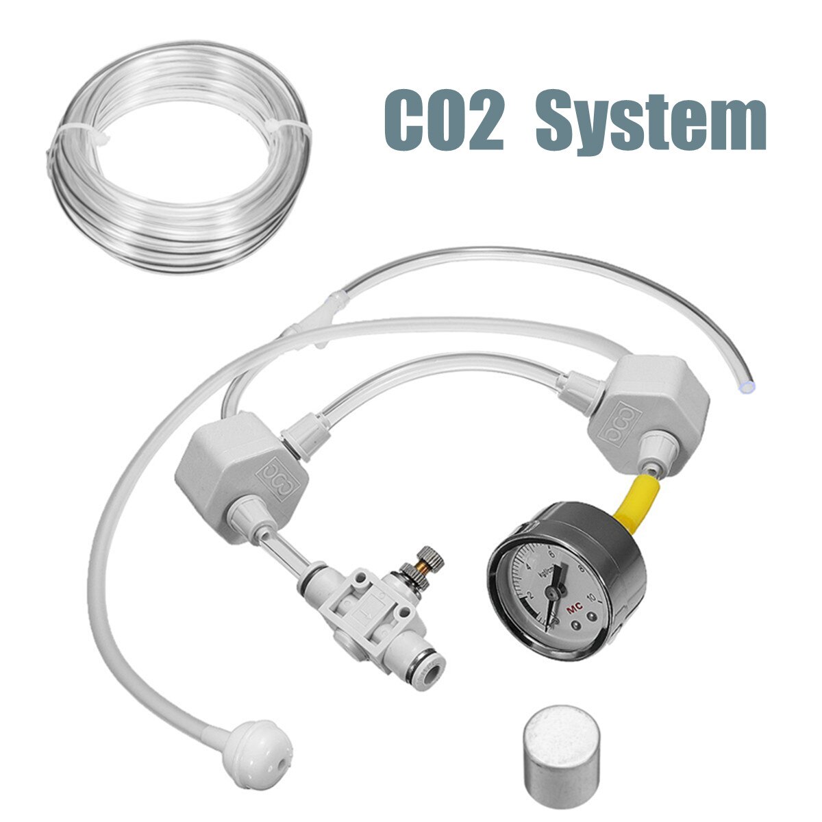 Aquarium DIY CO2 Generator System Kit With Pressure Air Adjustment Water Plant Fish Aquarium CO2 Valve Diffuser With Air Tube