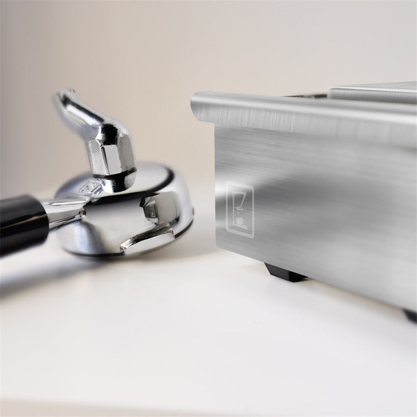 Zilveren Koffie Klop Doos Rvs Espresso Met Lade Koffie Slakken Niet Splash Handmatige Koffiemolen Accessoires