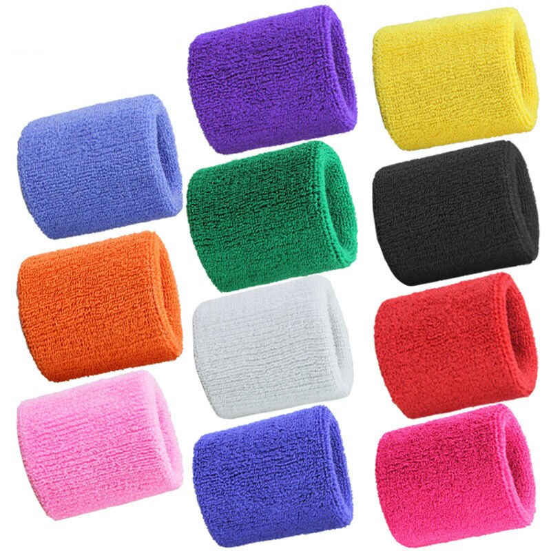 2 Stuks Sport Zweetband Badstof Pols Zweet Bands Tennis Squash Badminton Basketbal Polsband Gym Crossfit Pols Wraps Gyh