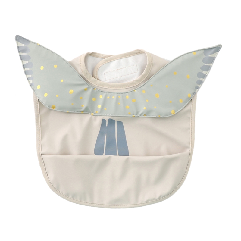 Zuigelingen Pu Leer Waterdicht Feeding Doek Baby Kwijlen Bib Burp Doek Met Pocket Tas Wasbaar Kinderen Tekening Schort: 1