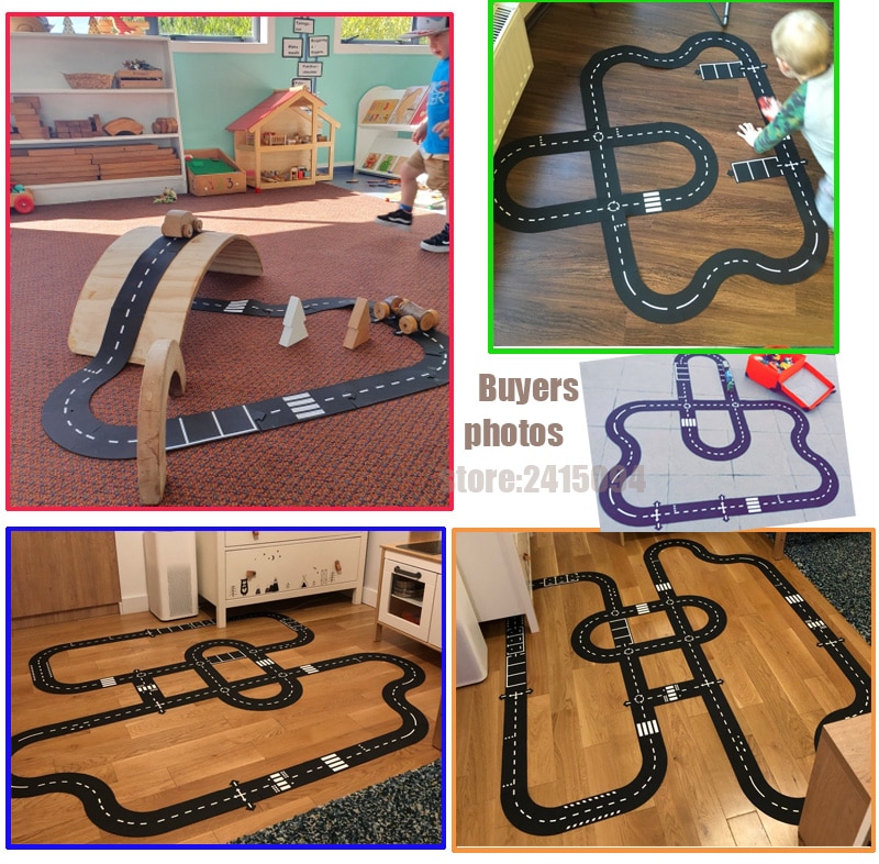 Kinderen Road Building Snelweg Speelgoed Auto Verkeer Rijbaan Flexibele Pvc Puzzels Track Play Set Diy Universele Accessoires Spel Scene