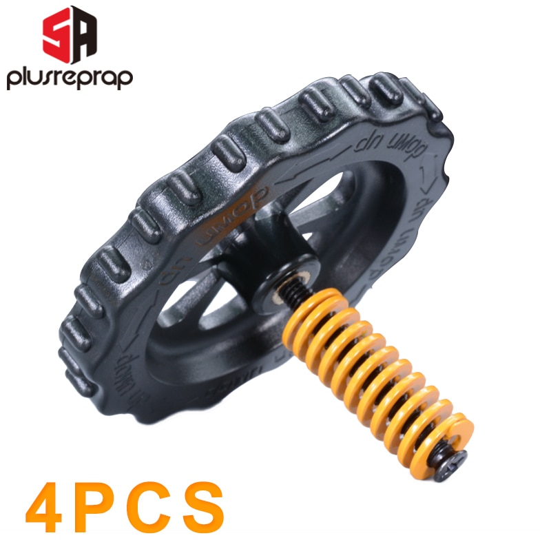 4Pcs Verwarmd Bed Lente Nivellering Kit Aanpassing Moer + Veren + Schroef Heatbed Aanpassen Kit Voor 3D Printer Onderdelen CR-10 Ender 3 MK3