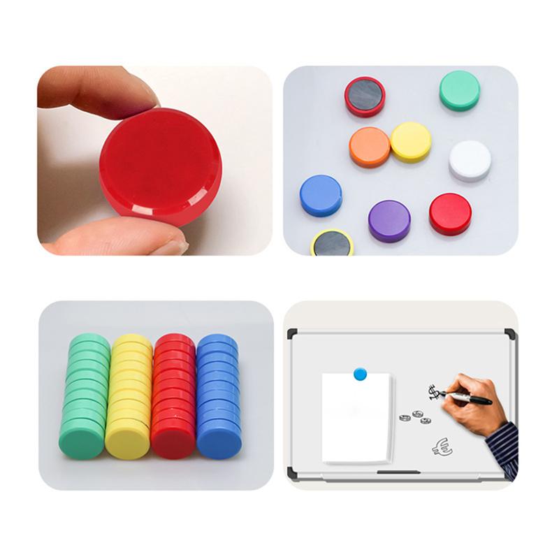 24 kpl 3cm pyöreää värillistä magneettia valkotaulu magneetti nastat liitutaulut tarrat kotitoimistolle (sekoitetut värit)