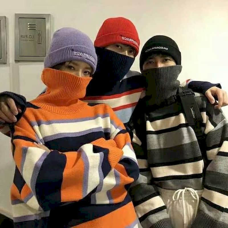 Tröjor par toppar höst vinter tjock varm randig tröja ledig turtleneck tröjor stickad tröja dam klädsel toppar