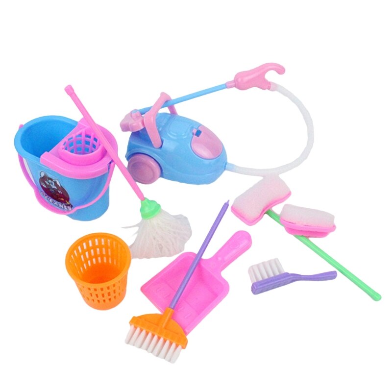 9Pcs Keuken Schoonmaken Speelgoed Huishoudelijke Schoonmaken Tool Pretend Play Speelgoed Interactieve &amp; Educatief Housekeeping Schoonmaken Speelgoed H055