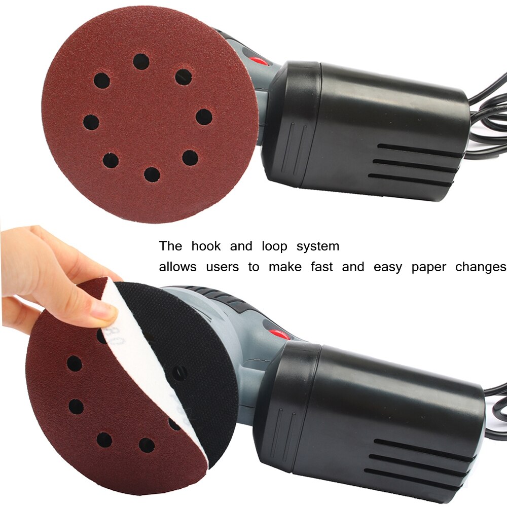 400W Sander Machine 7 Variable Speed 12000RPM Random Orbit Sander polisher with 6 sandpaper Dust exhaust and dust canister