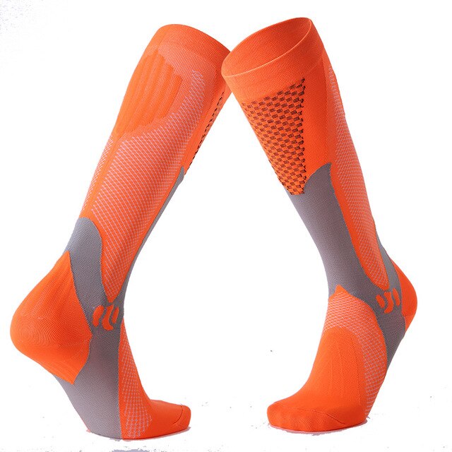 Meias sports elastic compression outdoor cycling male and female: Orange / XXL