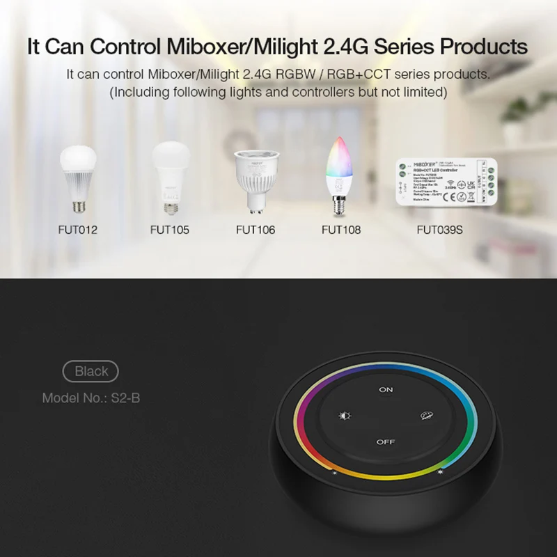 *Miboxer 2.4G Sonnenaufgang Fernbedienung Regenbogen Dimmer 2 oder 3 in 1 LED-Streifen-Glühbirnen-Regler