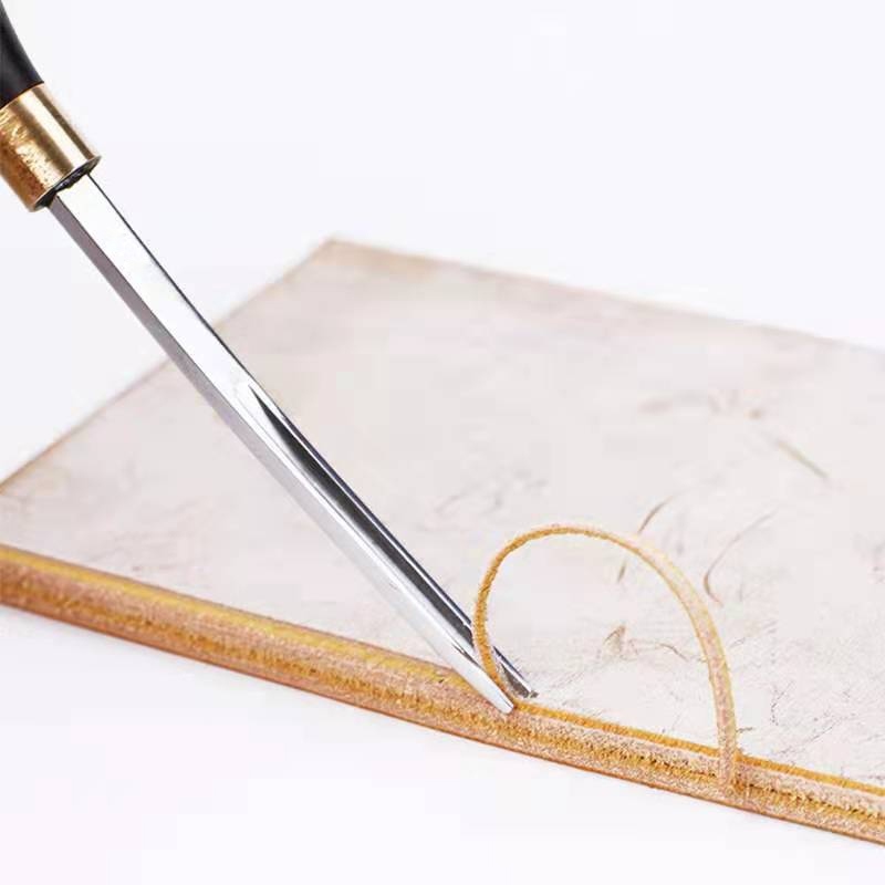 Herramienta biseladora de bordes de cuero, herramienta para biselar/pulir cinturones, herramientas de bricolaje de artesanía de cuero de acero de alto carbono, biselador de bordes