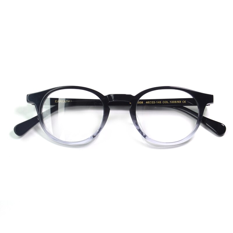 Montura redonda pequeña Vintage para hombre y mujer, gafas graduadas para dioptrías de alta potencia, con borde circular Retro, color miel: black gradient