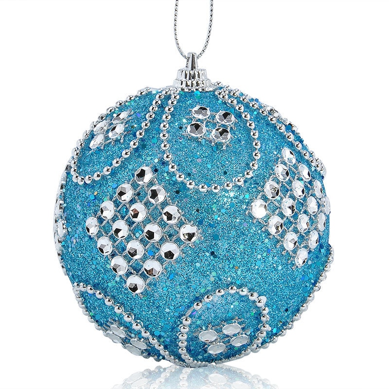1pc farverige rhinsten glitter julekugler ornament hængende kugler dekoration til julefest juletræ dekoration