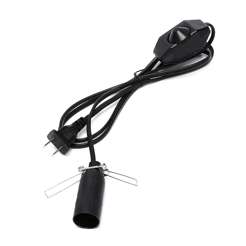 Cordon de lampe à sel de l'himalaya avec variateur, Base de lampe E14, support de lampe à main, prise d'ampoule, prise ue, câble d'alimentation de 1.5m noir