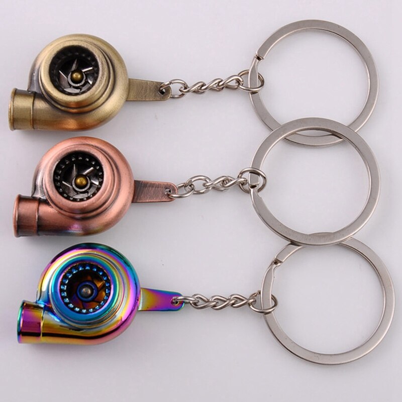 Echt Pfeife Klang Turbo Keychain Gleitlager Spinnen Auto Teil Modell Turbine Turbolader Schlüssel Kette Ring Keyfob schlüsselanhänger