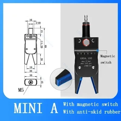 Mini A Greifer Serie Pneumatische Manipulator Vorrichtung Magnetische Induktion Rutschfeste Abdeckung Spritzguss Manipulator Zubehör: Grün