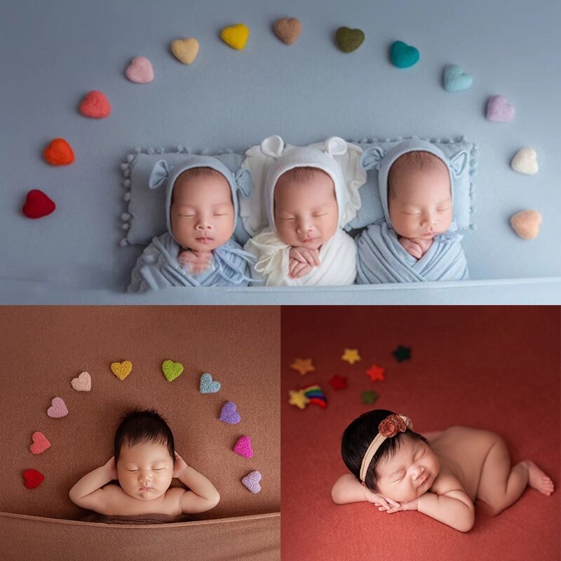 5/6/9Pcs DIY Handmade Baby Felt Love Heart Stars Ornaments Home Party Decoration BX0D
