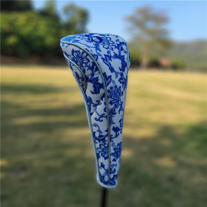 China Stil Blau und Weiß Porzellan Golf Verein Fahrer Fahrrinne Holz hybrid UT Klinge Hammer Putter Headcover Sport Golf Verein abdeckung: Holz 5