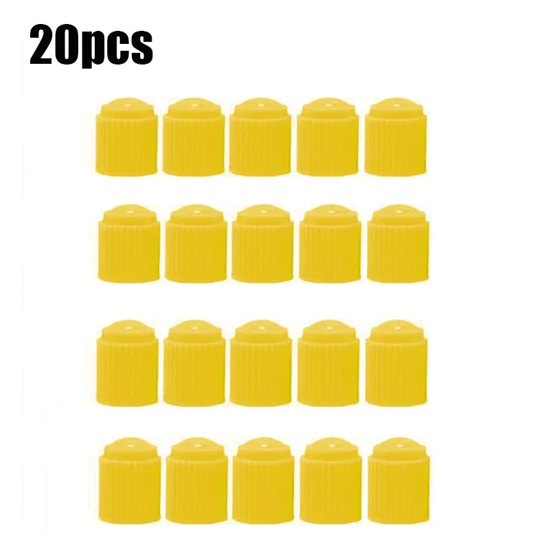 Tapas de válvula de neumático de coche con anillo de goma O, tapas de válvula de vástago de neumático universales, cubiertas antipolvo negras y rojas para coche, bicicleta, motocicleta y bicicleta: YELLOW