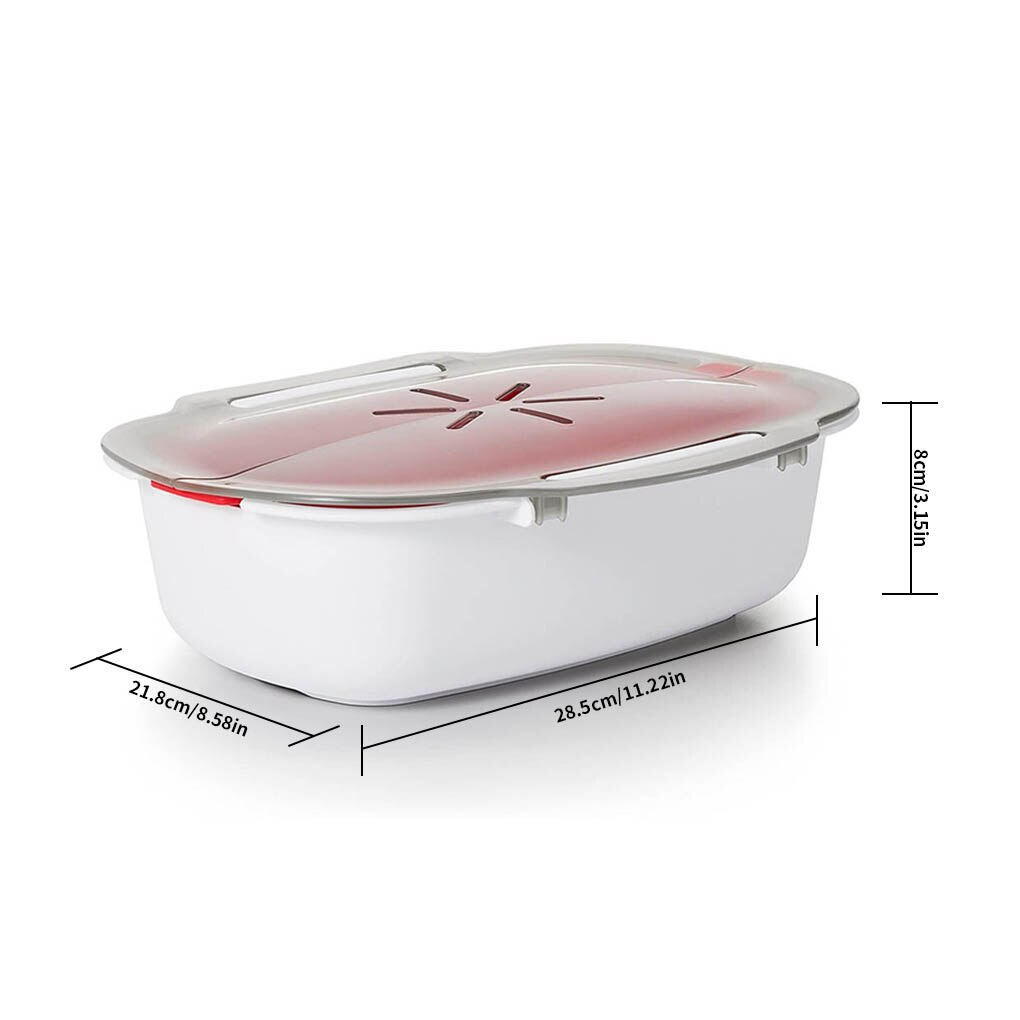 Tastless Microwave Steamer Removble Microwavable Food Cooker Home Kitchen Food Container