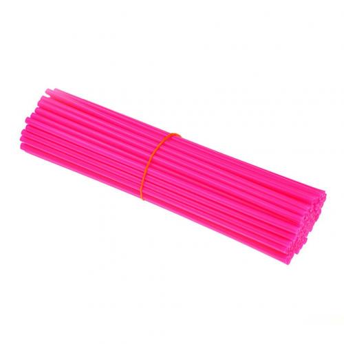 36 sztuk uniwersalny kolorowy rower szprychy zestaw dekoracji rower koła do motocykla Spoke okłady Rim skórzany pokrowiec straż Motocross zestawy: Pink 24cm