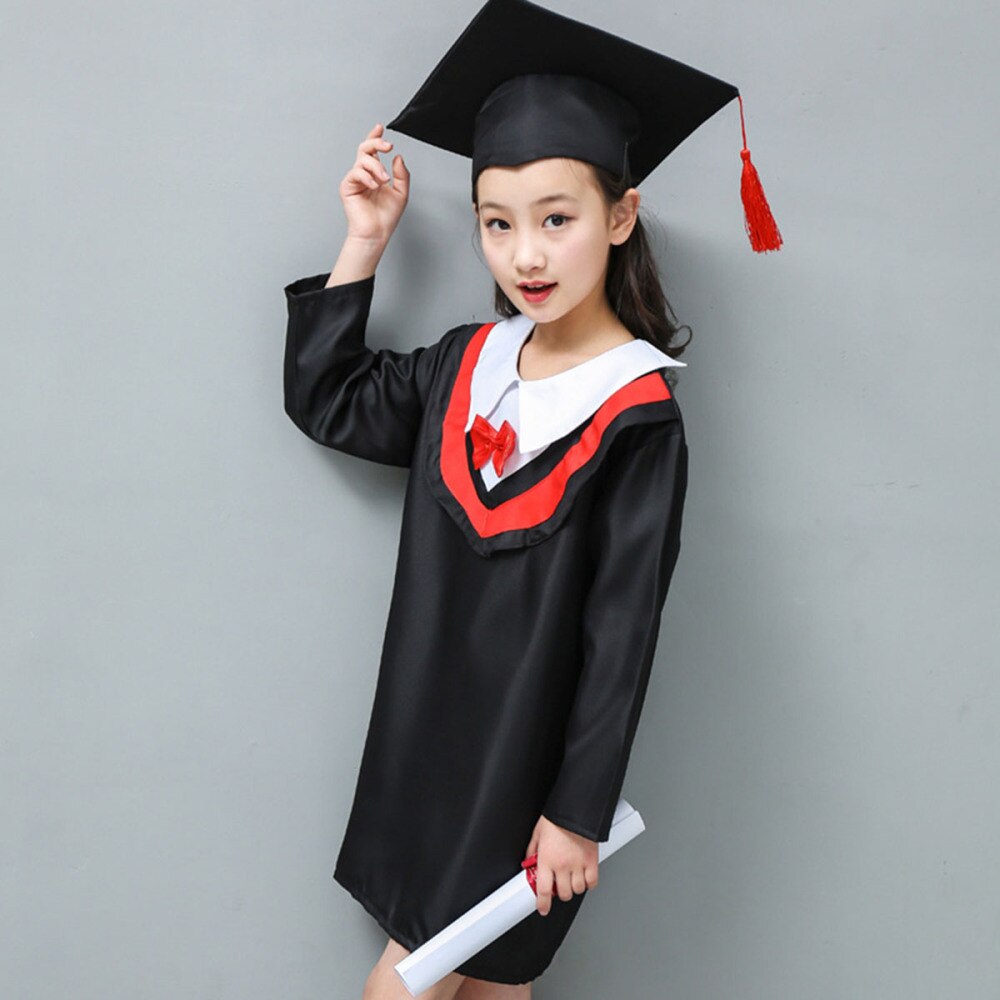 Children's Graduation Hat Costume Accessory Doctoral Cap with Yellow Tassel for Kids
