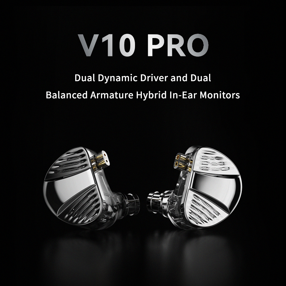 TRN V10 Profi-Kopfhörer 2BA+2DD Dual dynamisch Treiber und Dual ausgewogen Anker hybrid in-Ohr-Monitor-Kopfhörer