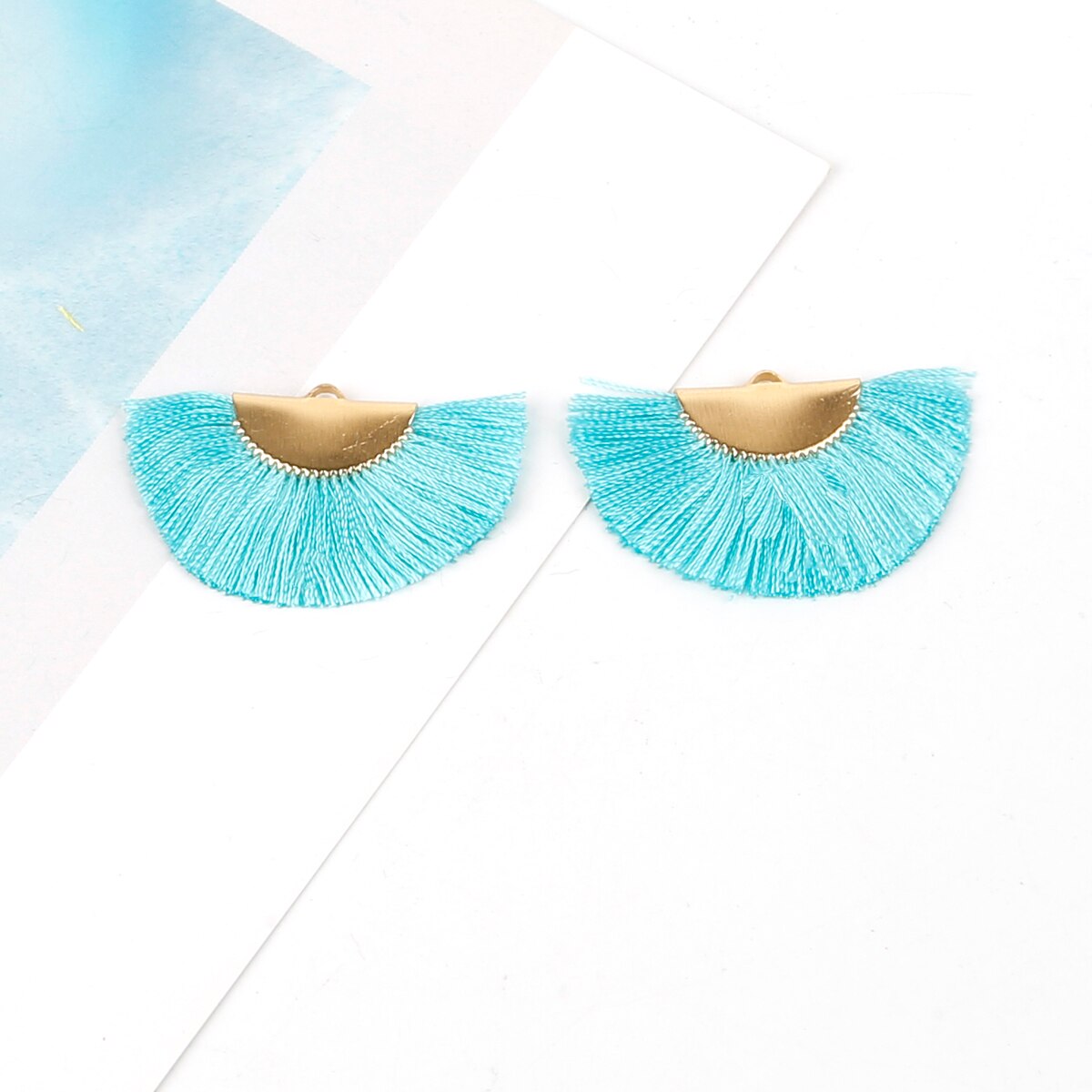 2 stuks/pak 45 x 25mm kwastjes franje zijden kwastjes spikes accessoires voor doe-het-zelf oorbellen sieraden maken kwastjes hangers decoraties: Turkoois