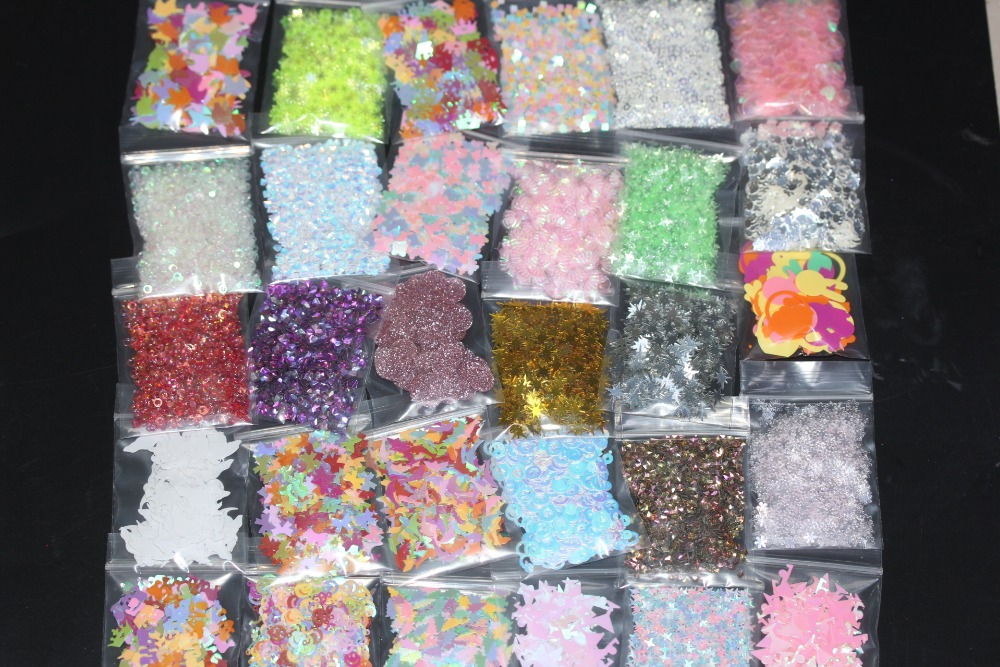 30 verschillende soorten Glitters in Diverse Kleuren Spooky Sequin Confetti Paillette