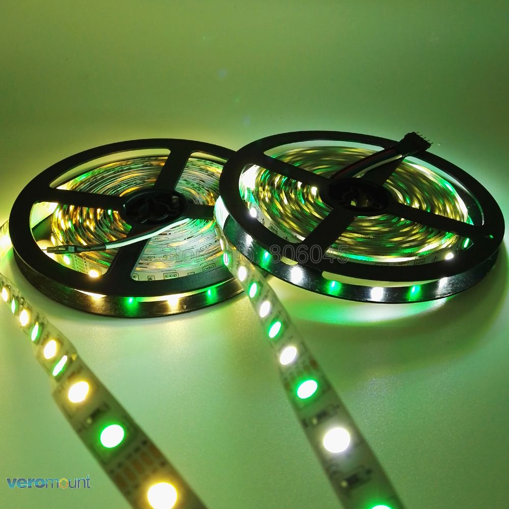 12V 5050 Rgbw Rgbww Led Strip 60Leds/M 5M Met Mini 21Key Rf Wifi Afstandsbediening alexa Google Voice Control + Voeding